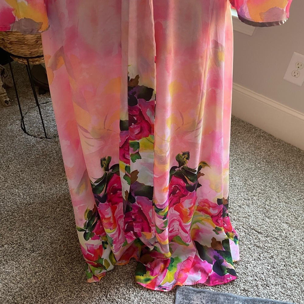 Boston Proper Watercolor Floral Print Maxi dress in SZ S NWT - Picture 9 of 11